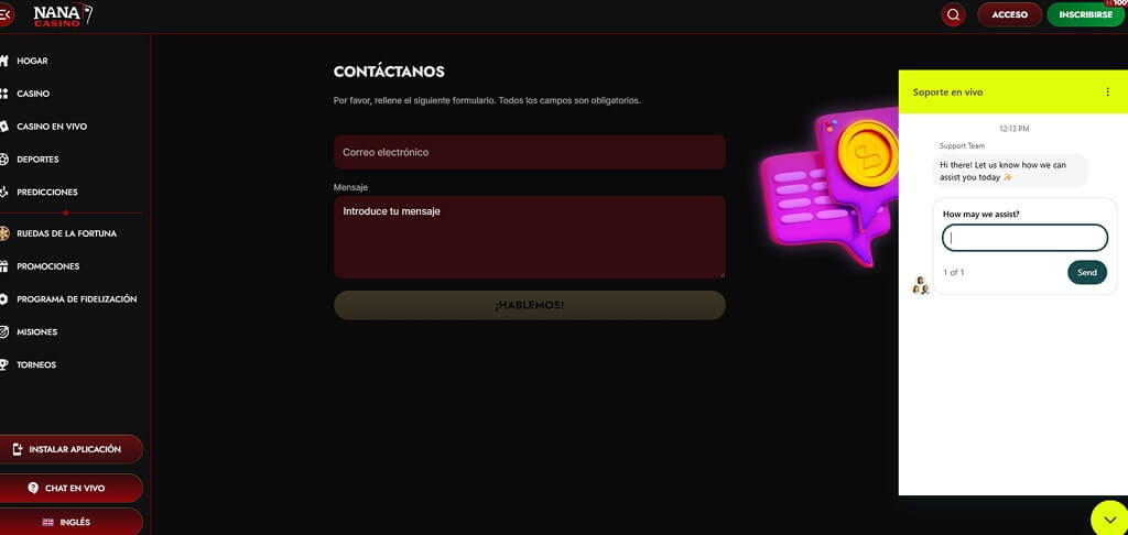 Asistencia de Nana Casino