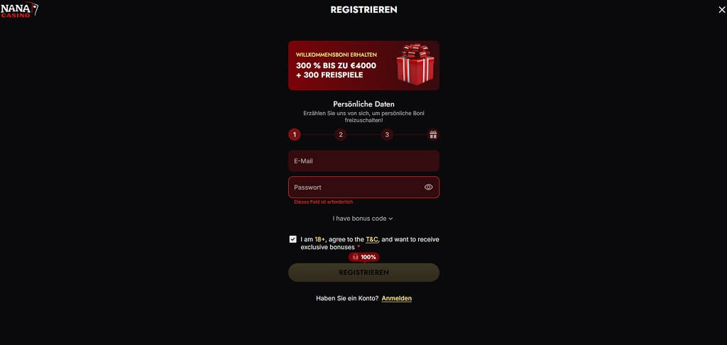 Nana Casino Registrierung