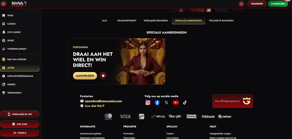 Promotie van het Nana Casino